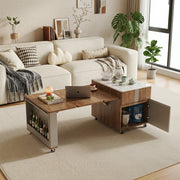 Japanese Minimalist Hidden Storage Coffee Table