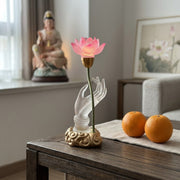 Sacred Lotus Hand Crystal Lamp