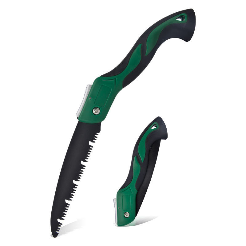 Pruning saw folded closed showing grip handle