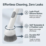 Press Clean Soap Dispensing Pot Scrub Brush