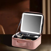 LED Mirror Travel Makeup Organizer Bag