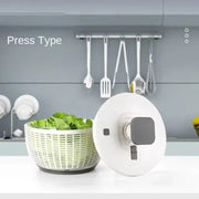 Compact One-Hand Spin Salad Spinner Dryer Bowl