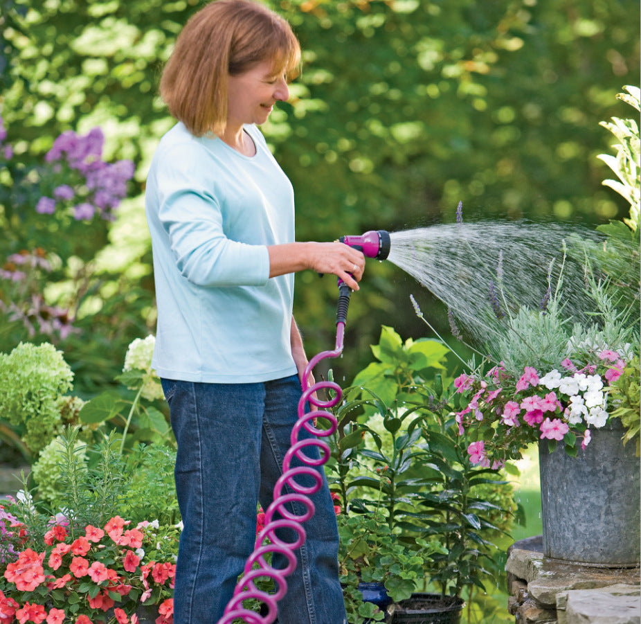 Coil hose spray gun patterns