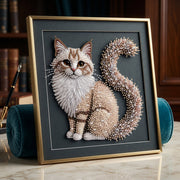 Hush Fluffy Kitten Rhinestone Wall Canvas