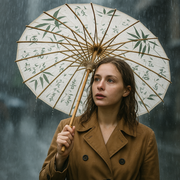 Handmade Bamboo Calligraphy Umbrella