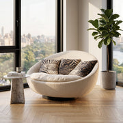 Ovetto Round Egg-Shaped Swivel Lounge Sofa Chair