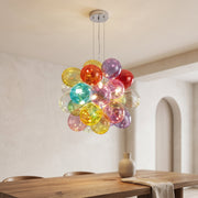 Bubbleburst Colorful Glass Orb Pendant Chandelier
