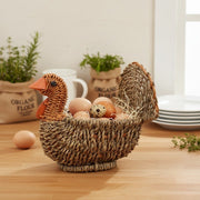 Handcrafted Natural Woven Turkey Shape Basket