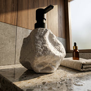 Sculptural Stone-Textured Ceramic Soap Dispenser