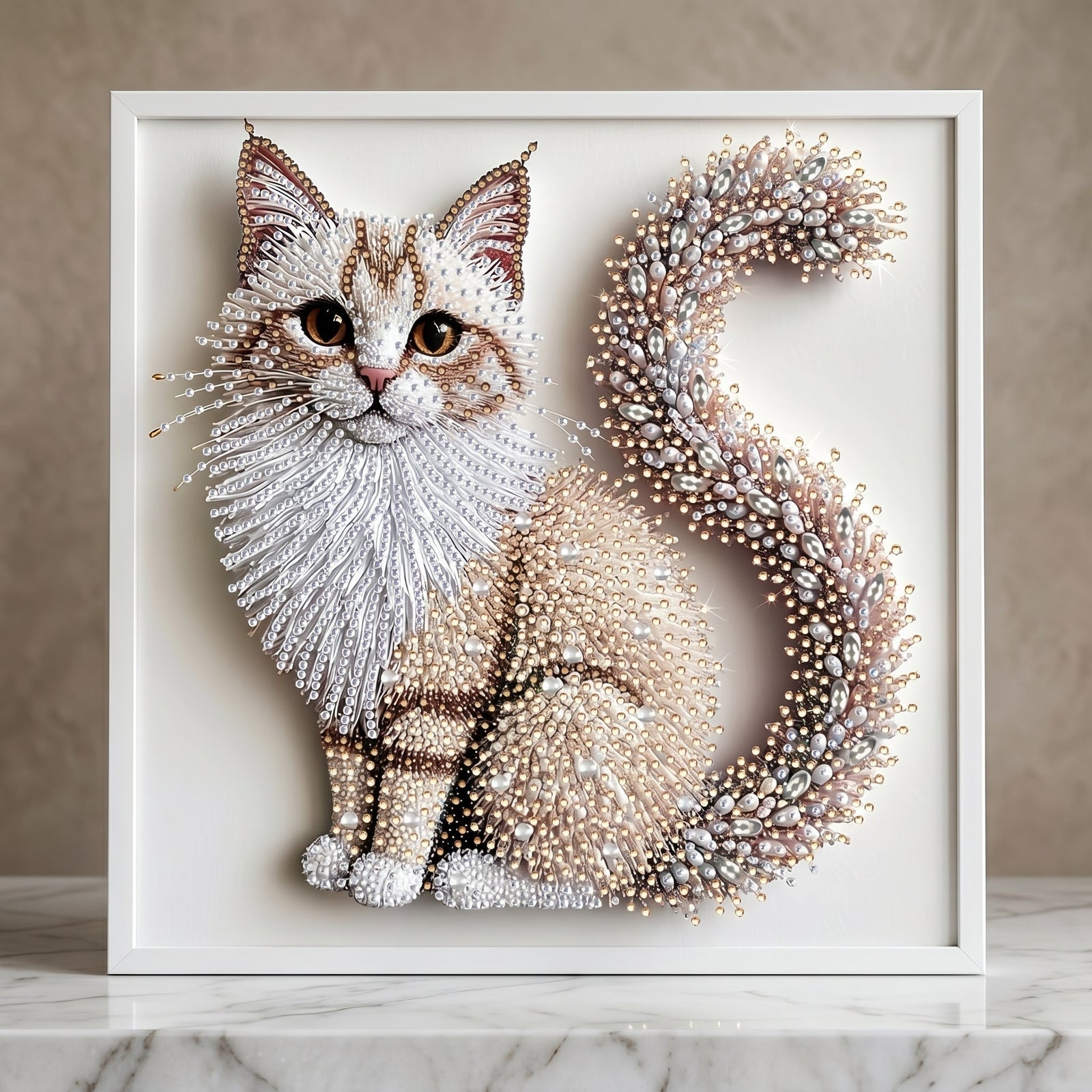 Hush Fluffy Kitten Rhinestone Wall Canvas
