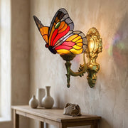 Prism Flight Stained Glass Butterfly Pyramid Wall Lamp