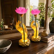 Sacred Lotus Hand Crystal Lamp