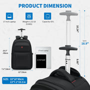 OIWAS Rolling Backpack Carry on Backpack with Wheels