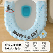Cat-Print Waterproof Toilet Seat Cushion Cover