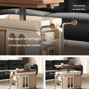 Vintage Style Lift-Top Hidden Storage Coffee Work Table
