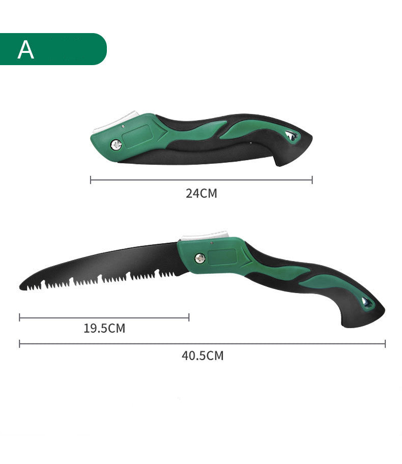 Pruning saw blade teeth close-up