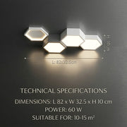 Six Points Modern Hexagon LED Ceiling Panel Light