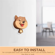 Playful Shiba Dog Face Wooden Doorbell