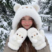 Fluffy Bear Winter Hat