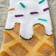 Ice Cream Waffle Pattern Socks