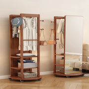 Rotatable Full-Body Mobile Mirror Coat Organizer