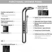 High-flow Thermostatic Digital LED Rainfall Shower Set