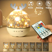 Rotating Deer Music Star Projector Night Lamp