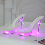 Light-Up Clear Transparent High Platform Heels