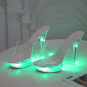 Light-Up Clear Transparent High Platform Heels