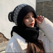 2in1 Wool Winter Scarf Hat