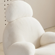 Modern Ergonomic European Fluffy White Lounge Chair