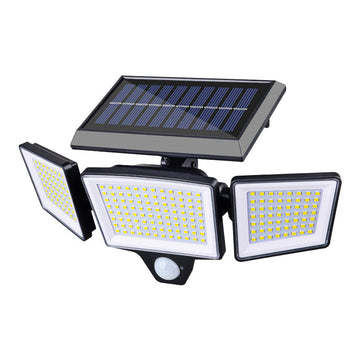 3-head integrated-panel 208 LED solar motion sensor outdoor light