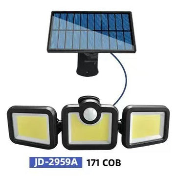 3-head split-panel 171 COB solar motion sensor outdoor light
