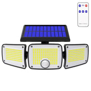3-head split-panel 280 LED solar motion sensor light with remote