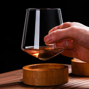 Tilted Base Whiskey Rocking Glass