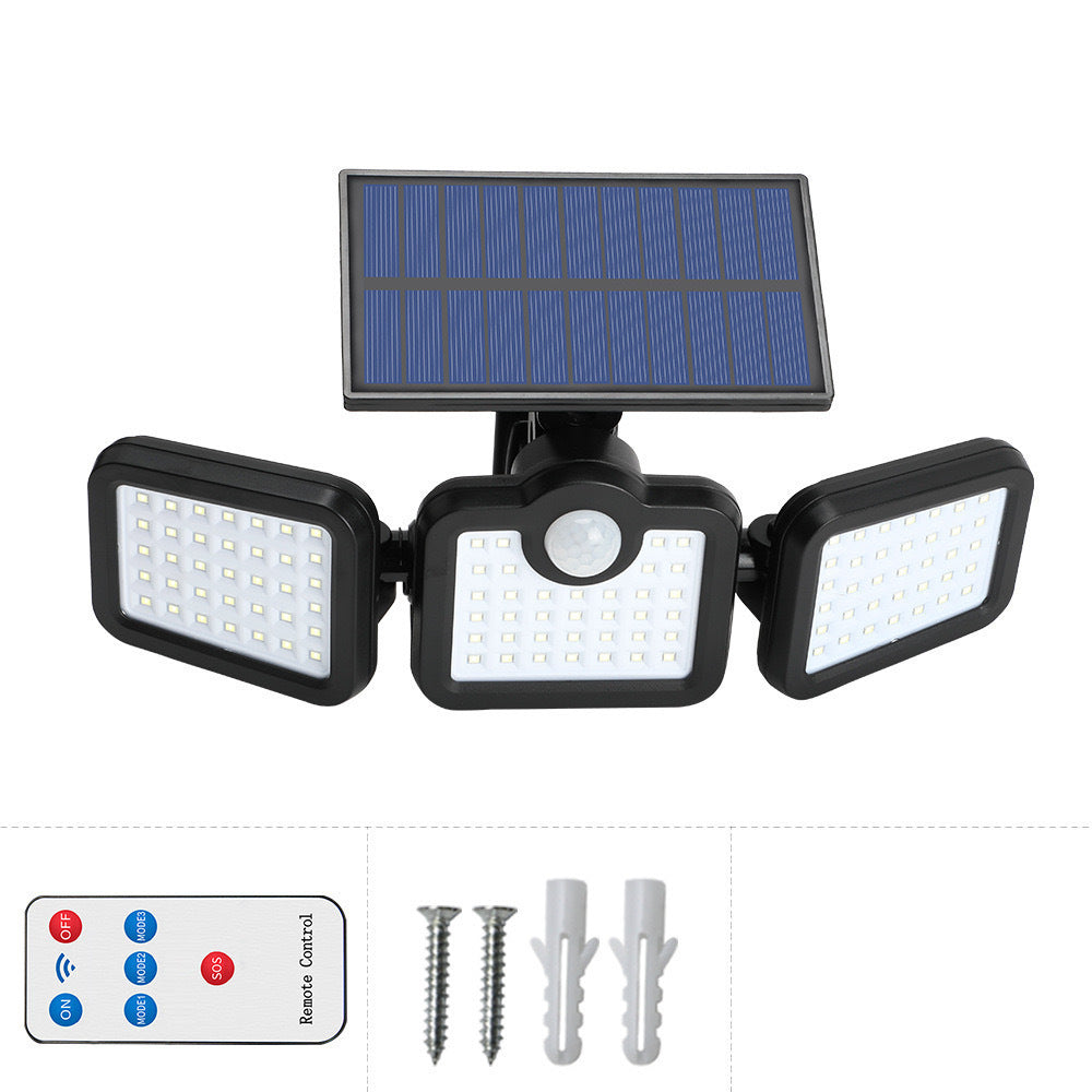3-head integrated-panel JD2656A solar motion sensor outdoor light
