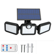 3-head integrated-panel JD2656A solar motion sensor outdoor light