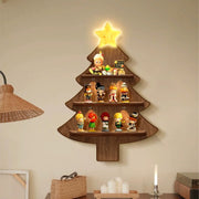 Cozy Christmas Wooden Tree Shelf