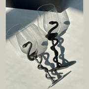 Black Snake Sculpted Wine Glass