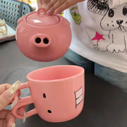 Cartoon Piggy Ceramic Tea & Coffee Set