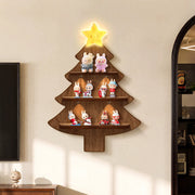 Cozy Christmas Wooden Tree Shelf