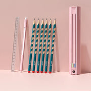 Slim Portable Multifunctional Ruler Pencil Holder