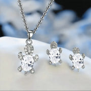 Ocean Turtle Lucky Necklace Earring Set