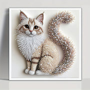 Hush Fluffy Kitten Rhinestone Wall Canvas