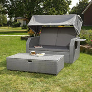 Foldable Sunshade Double Canopy Outdoor Lounge Sofa