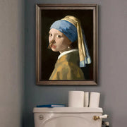 Restroom Renaissance Quirky Parody Bathroom Art Poster