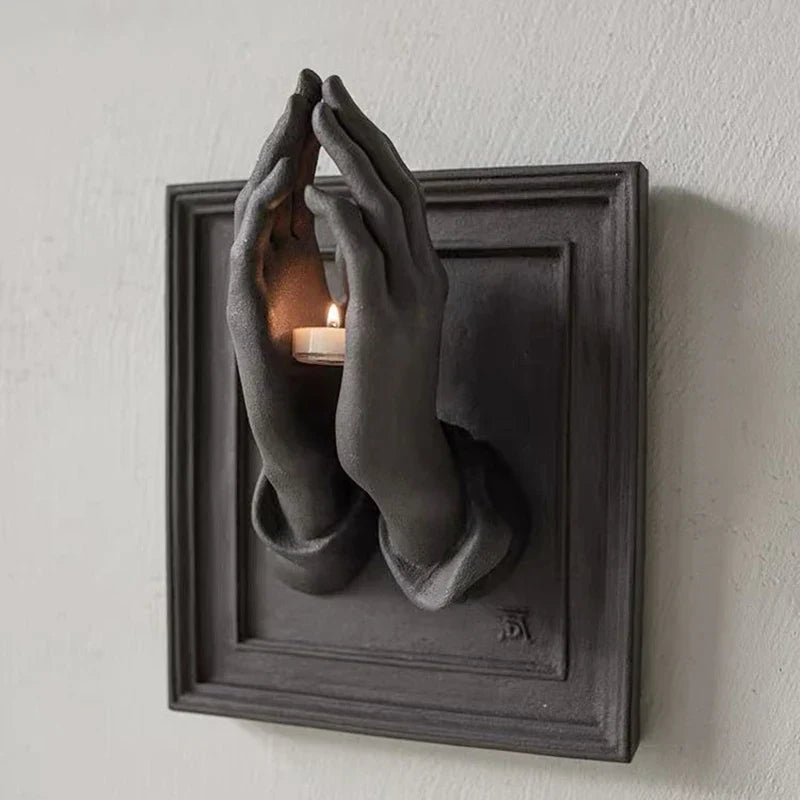 Praying Hands Nordic Wall Candle Holder