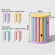 Stackable Rainbow Wooden Chair Table