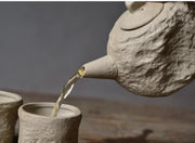 Artisan Rustic Stone Texture Teapot Set