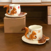 Forest Squirrel Artisan Tea Cup